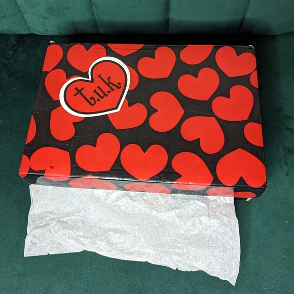 TUK metal stitch heels Black PU US 10 - Picture 7 of 10